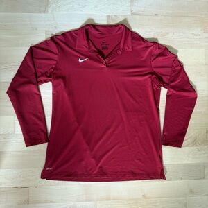 Nike Red Long Sleeve Polo Shirt